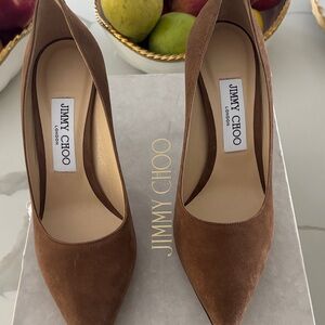 Jimmy Choo Tan Suede Heels